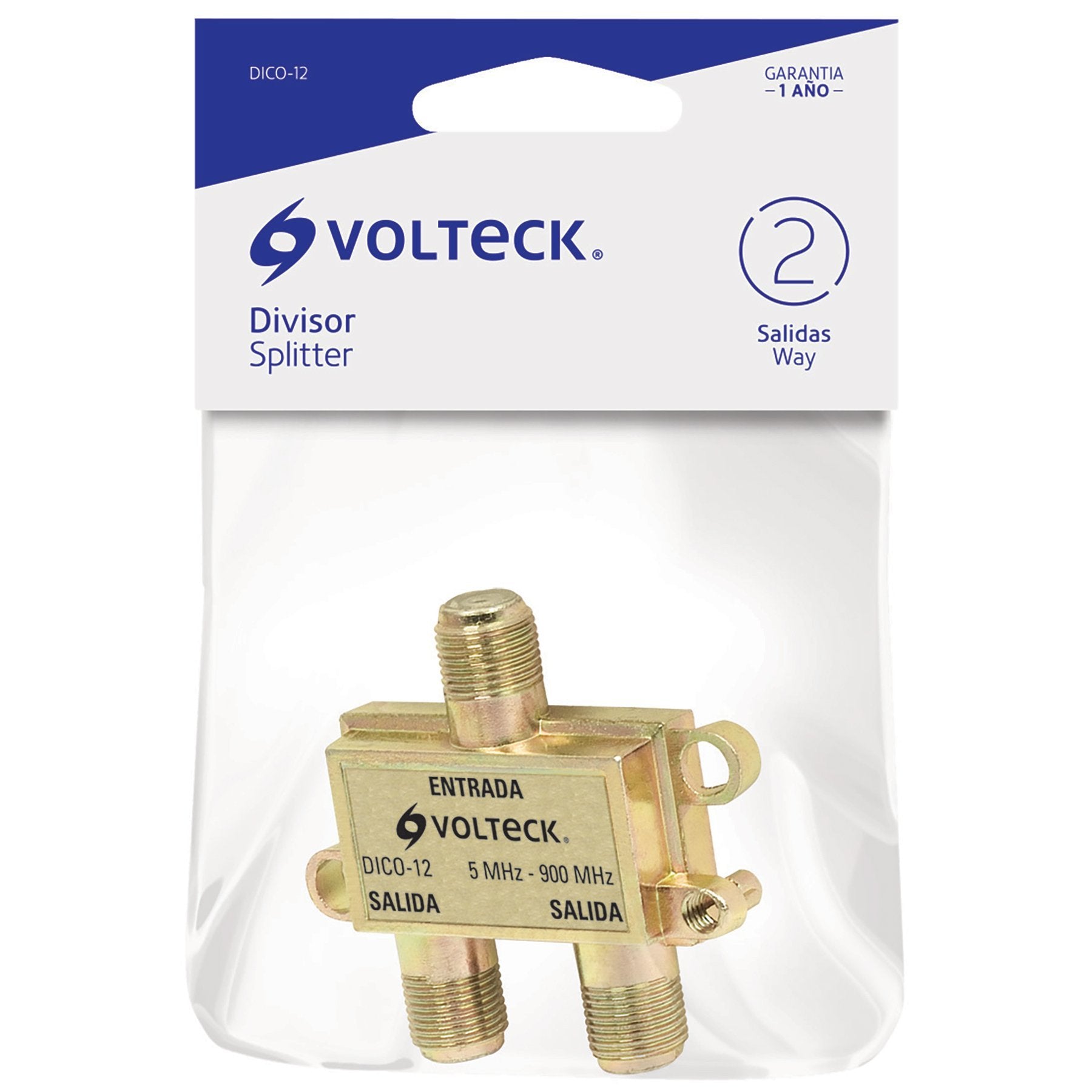 Divisor Coaxial de 1 Entrada Y 2 Salidas, Volteck - FERRETERÍA WITZI