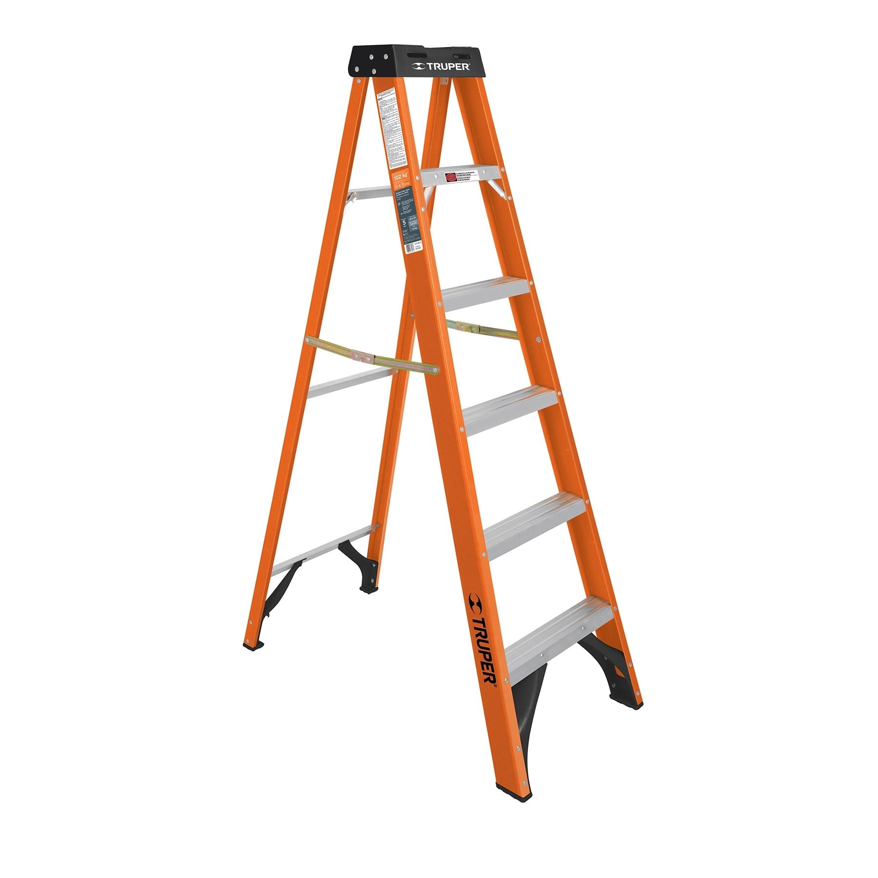 Escalera de Tijera, Tipo ll, 5 Peldaños, Fibra de Vidrio - FERRETERÍA WITZI