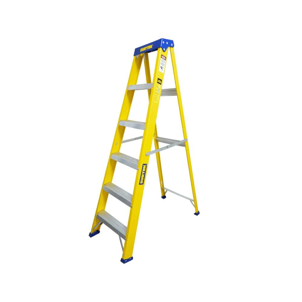 Escalera Tijera Fibra De Vidrio 5 Escalones Tipo 2, Surtek - FERRETERÍA WITZI