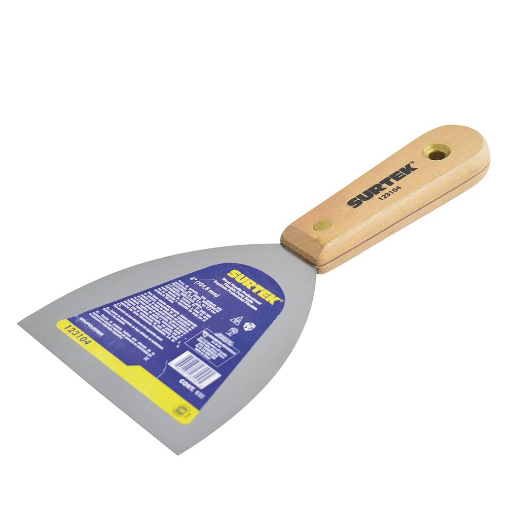 Espátula Flexible Mango Madera 4", Surtek - FERRETERÍA WITZI