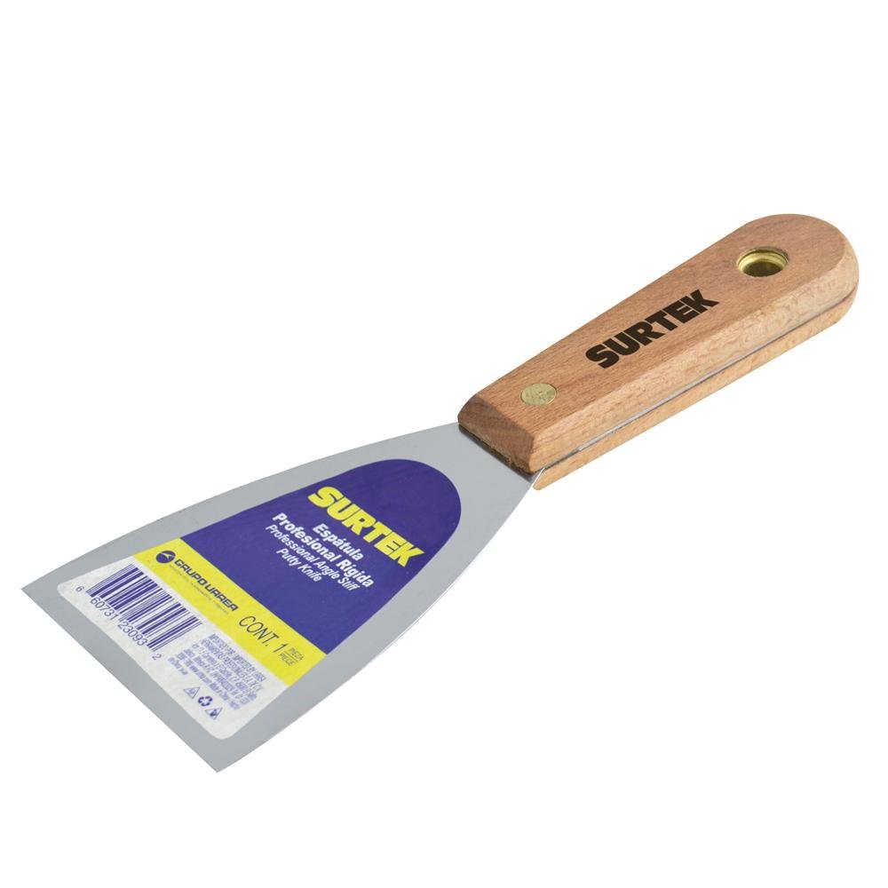 Espátula Rígida Mango Madera 2", Surtek - FERRETERÍA WITZI