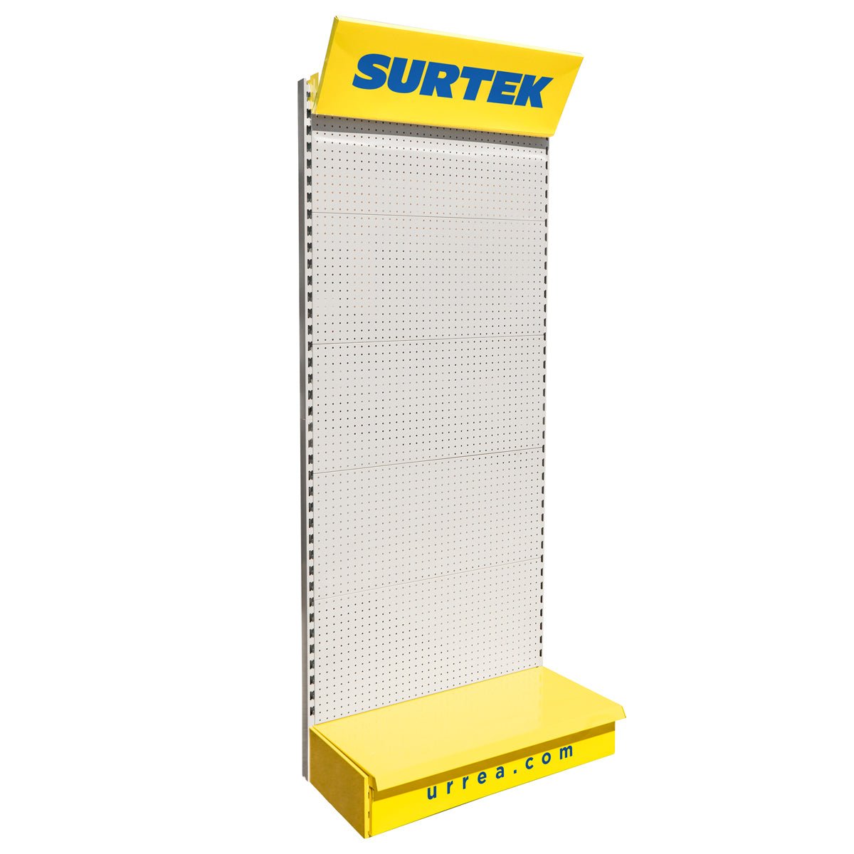 Góndola perimetral con logo de Surtek - FERRETERÍA WITZI