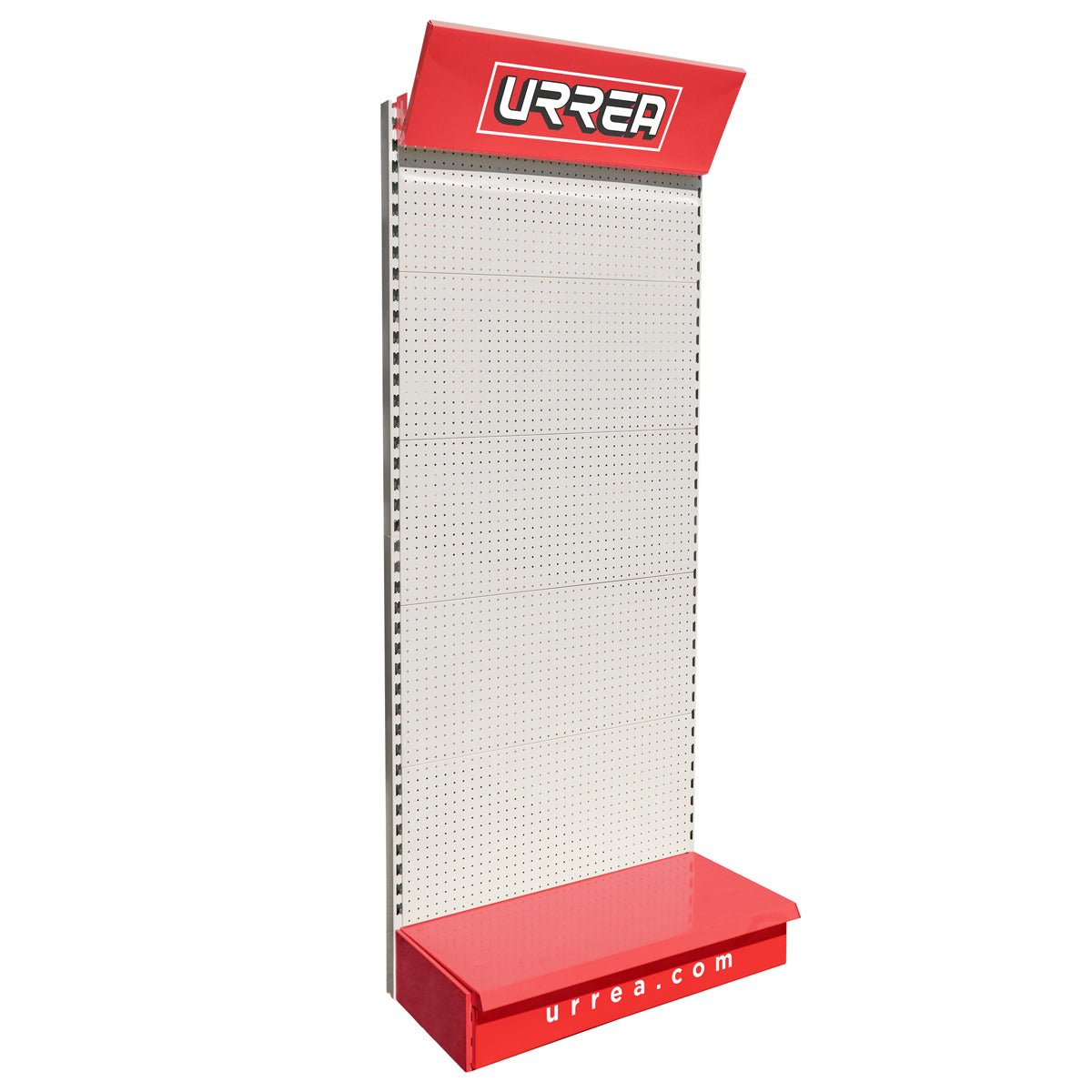 Góndola perimetral con logo de Urrea - FERRETERÍA WITZI