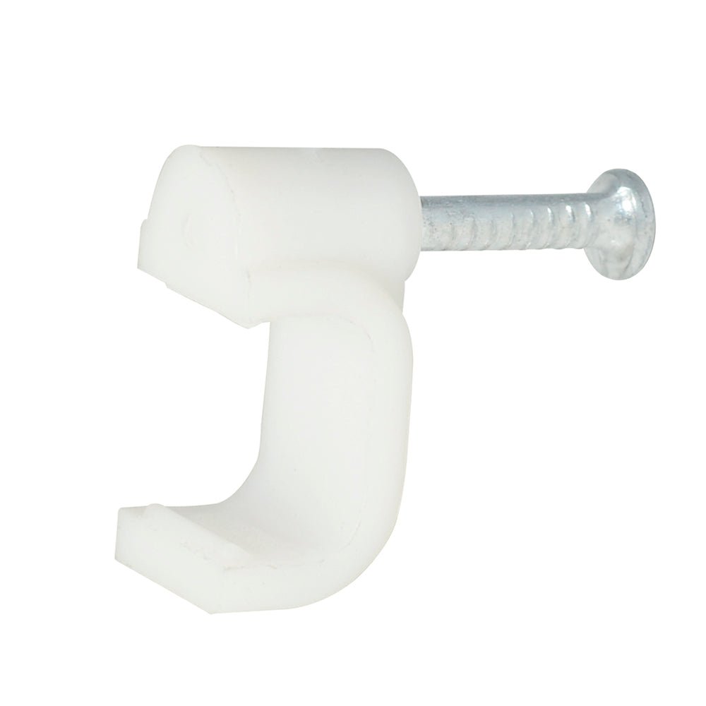 Grapa para cable dúplex blanco 20 piezas Surtek. - FERRETERÍA WITZI