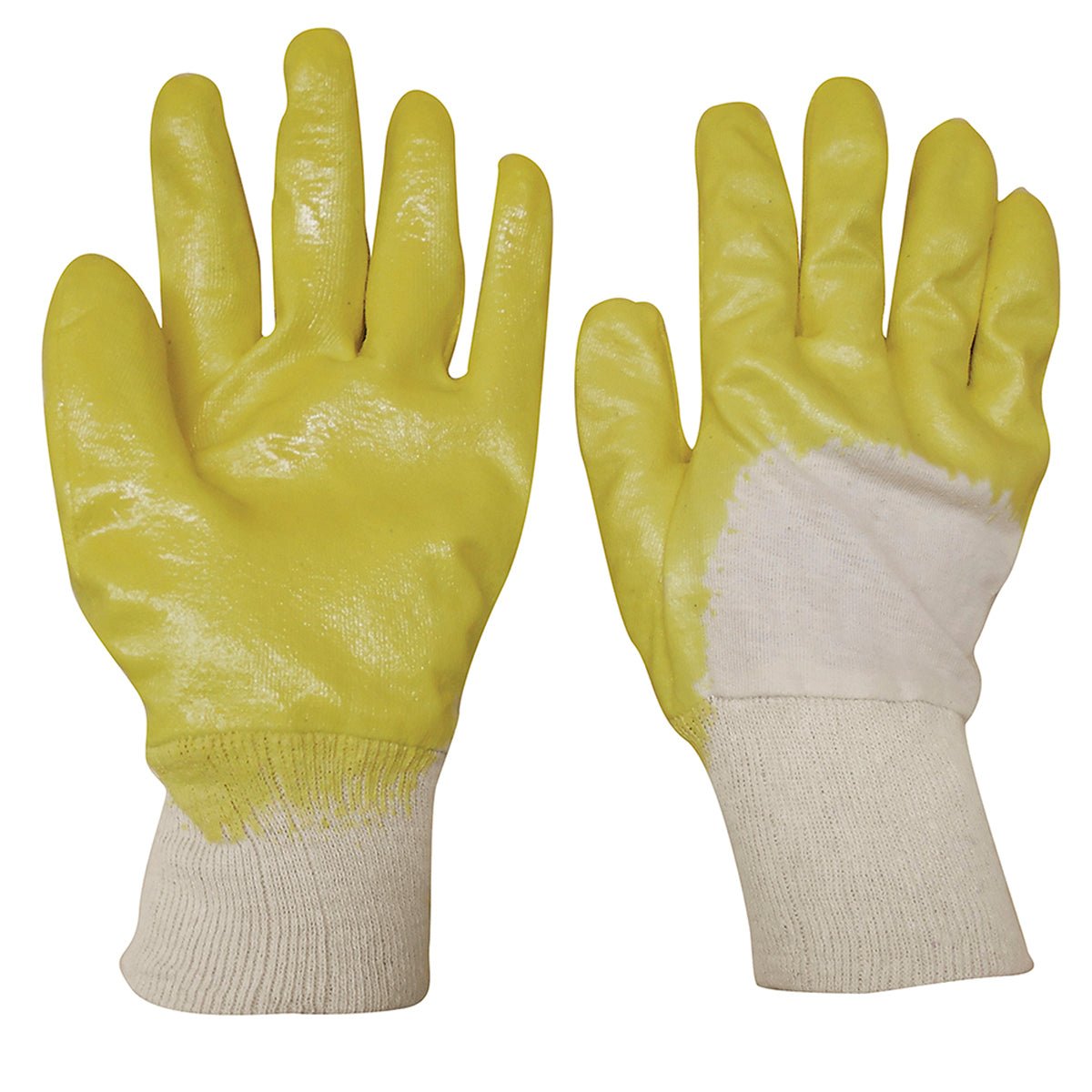 Guantes de algodón con recubrimiento de nitrilo, talla mediana con puño elástico Surtek. - FERRETERÍA WITZI
