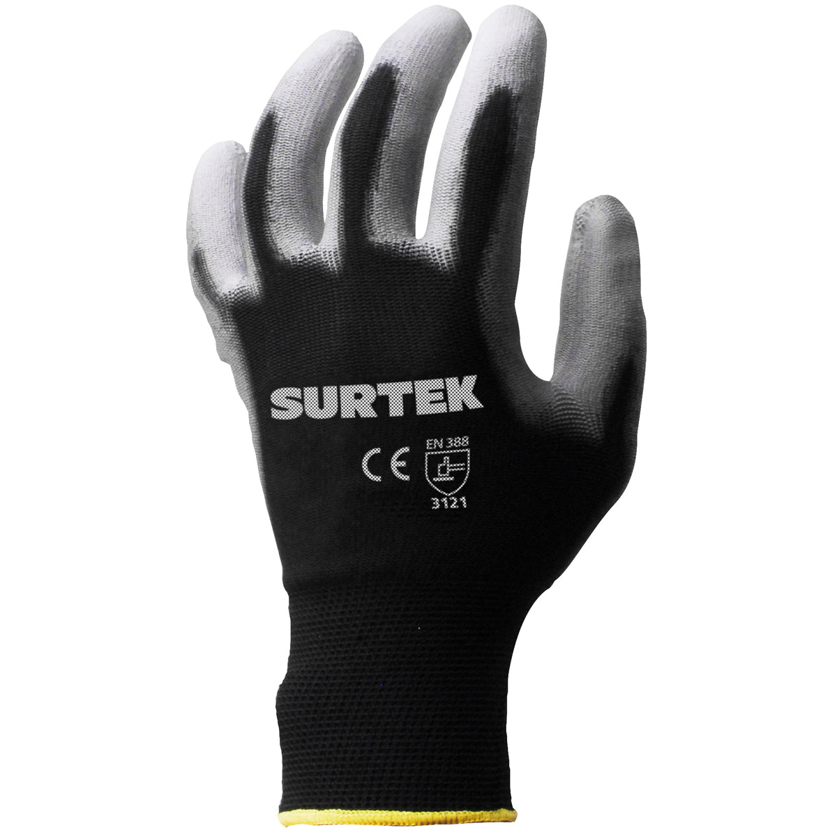 Guantes de nailon con palma recubierta de poliuretano talla chica con puño elástico Surtek. - FERRETERÍA WITZI