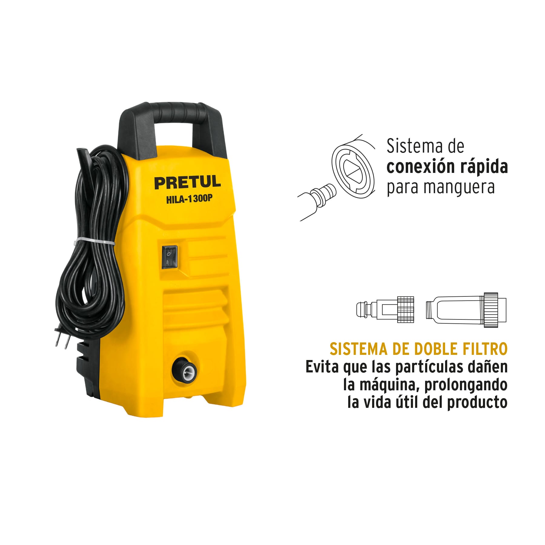 Hidrolavadora Eléctrica, Tipo Karcher, 1300 psi, Pretul - FERRETERÍA WITZI