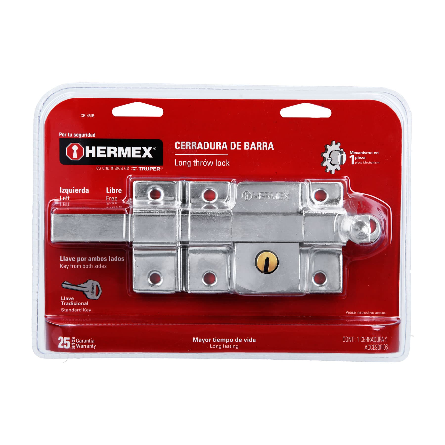 Cerradura de barra libre, blíster