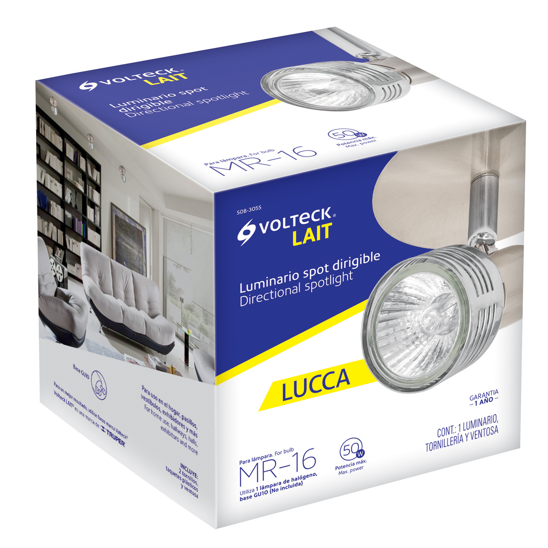 Luminarios con spots de sobreponer, línea lucca