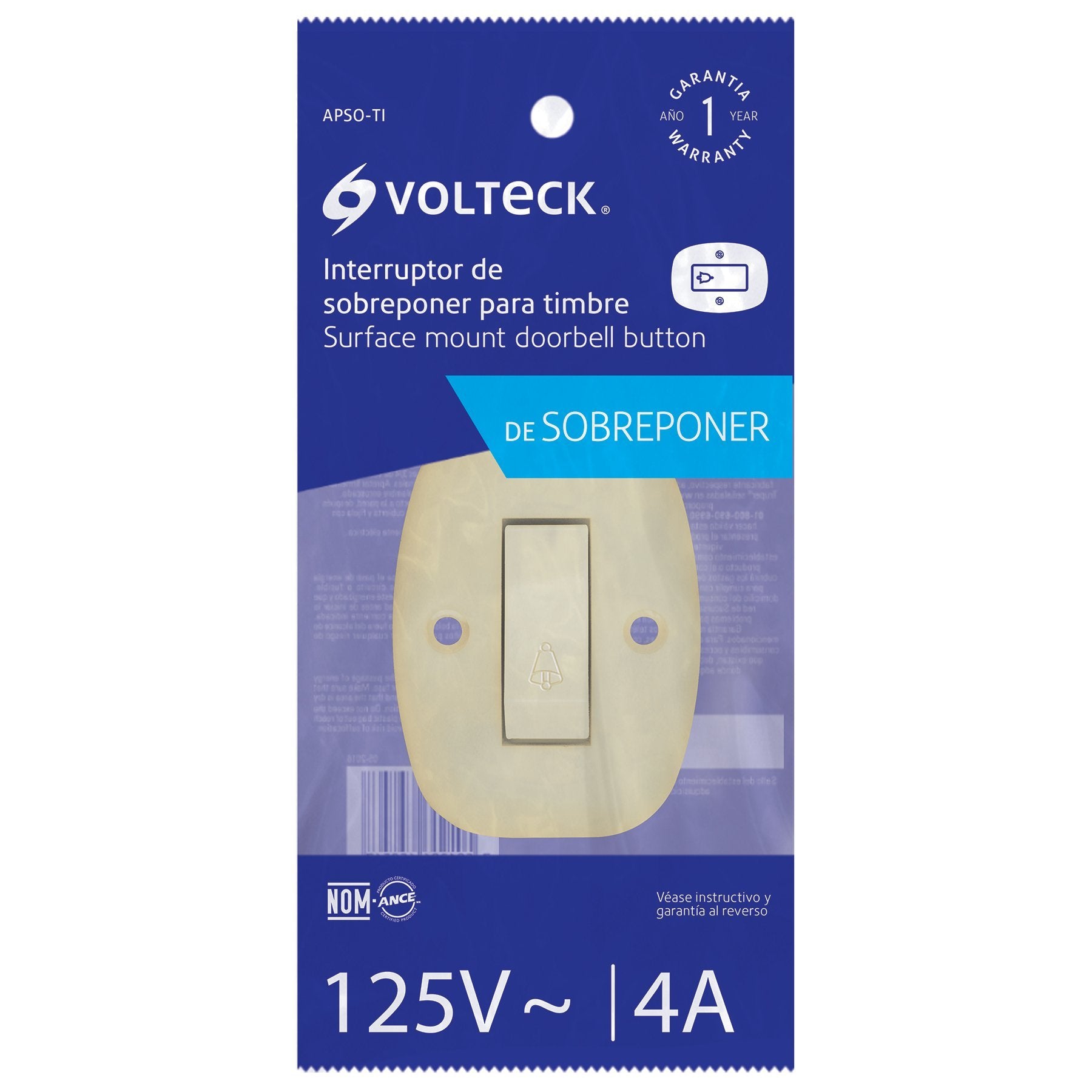 Interruptor De Sobreponer Para Timbre, Volteck - FERRETERÍA WITZI