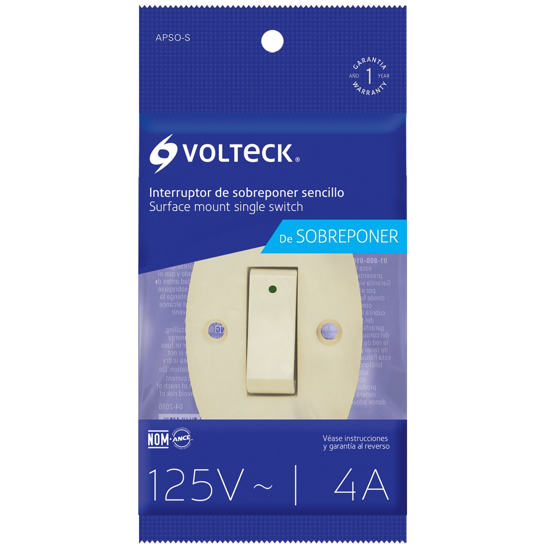 Interruptor De Sobreponer Sencillo, Volteck. - FERRETERÍA WITZI