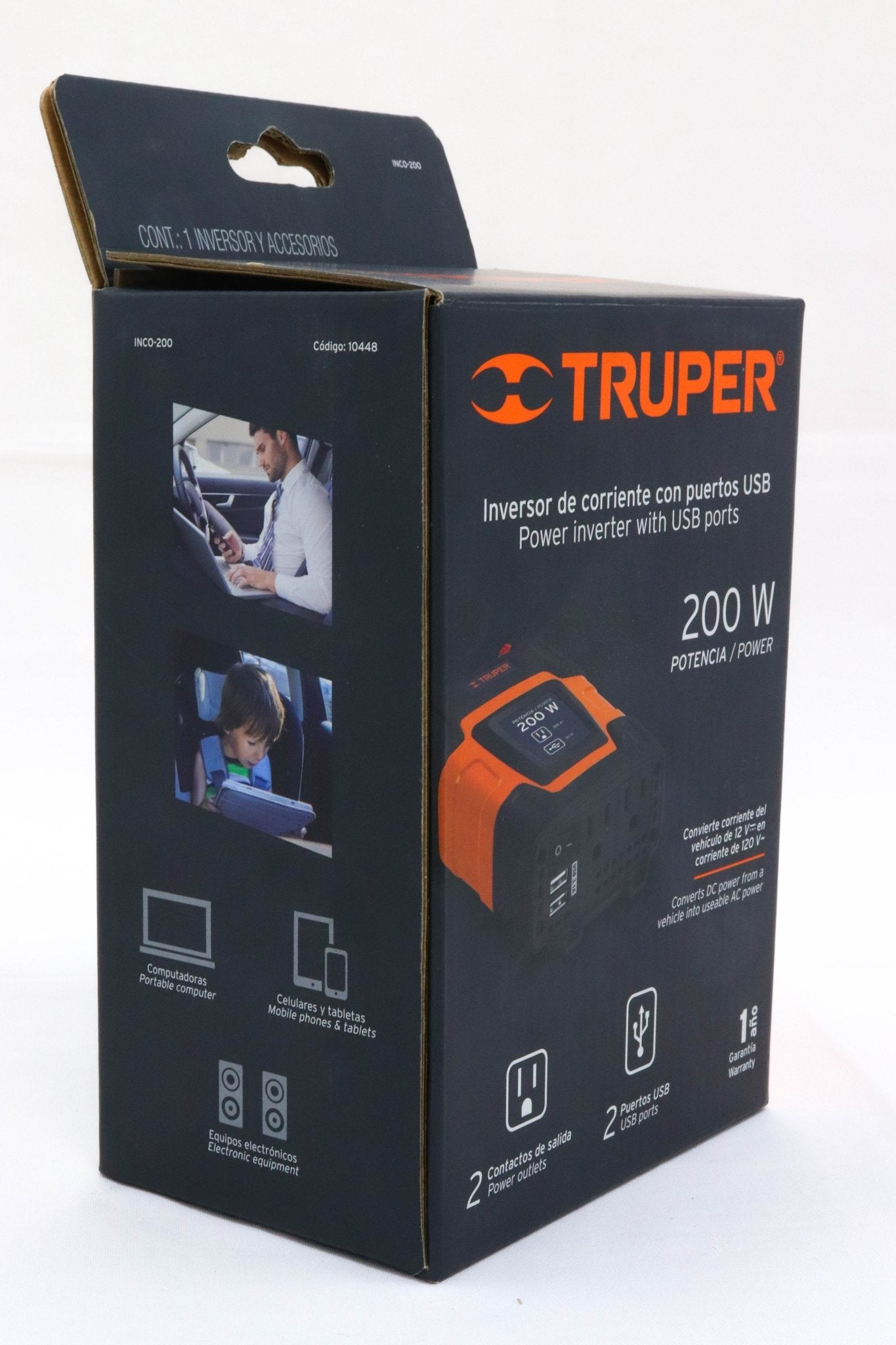 Inversor De Corriente Para Automóvil De 200w Truper - FERRETERÍA WITZI