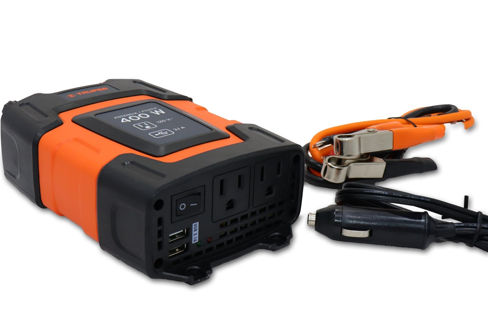 Inversor De Corriente Para Automóvil De 400w Truper - FERRETERÍA WITZI