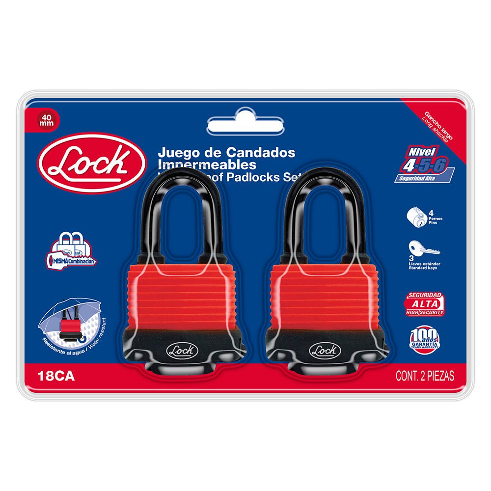Jgo 2 candado imperm cort 40mm Lock. - FERRETERÍA WITZI
