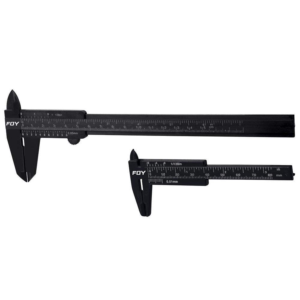 Juego 2 Calibradores Pie De Rey Vernier Plástico 3" y 6", Foy - FERRETERÍA WITZI