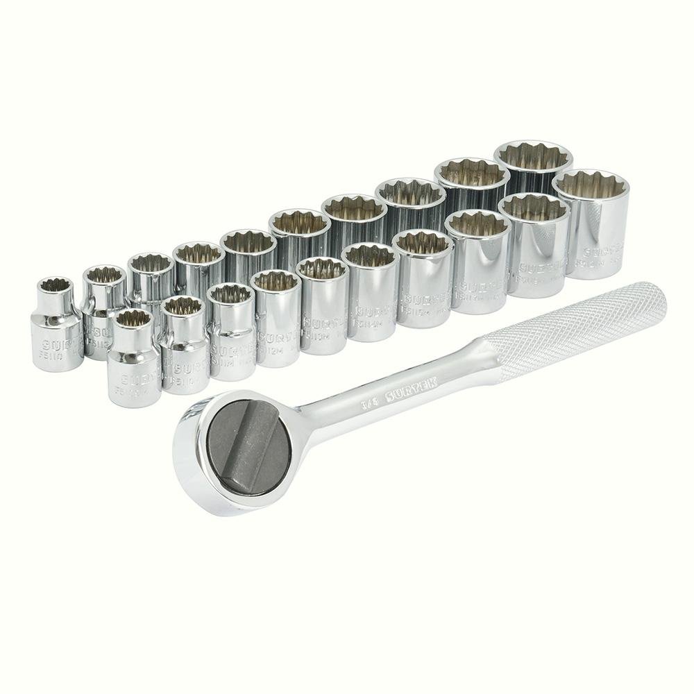 Juego 21 Dados Y Accesorios Combinados 3/8" En Rack Surtek. - FERRETERÍA WITZI