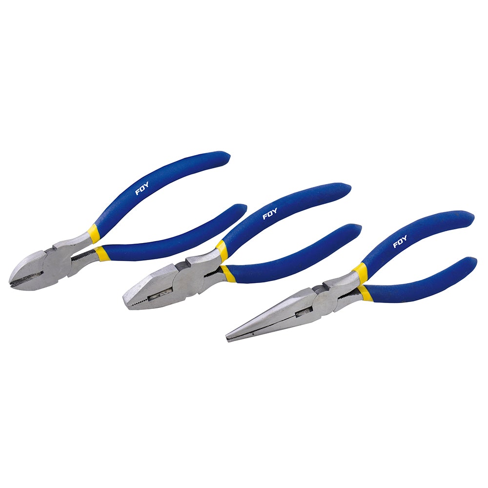 Juego 3 pinzas para electricista Foy - FERRETERÍA WITZI
