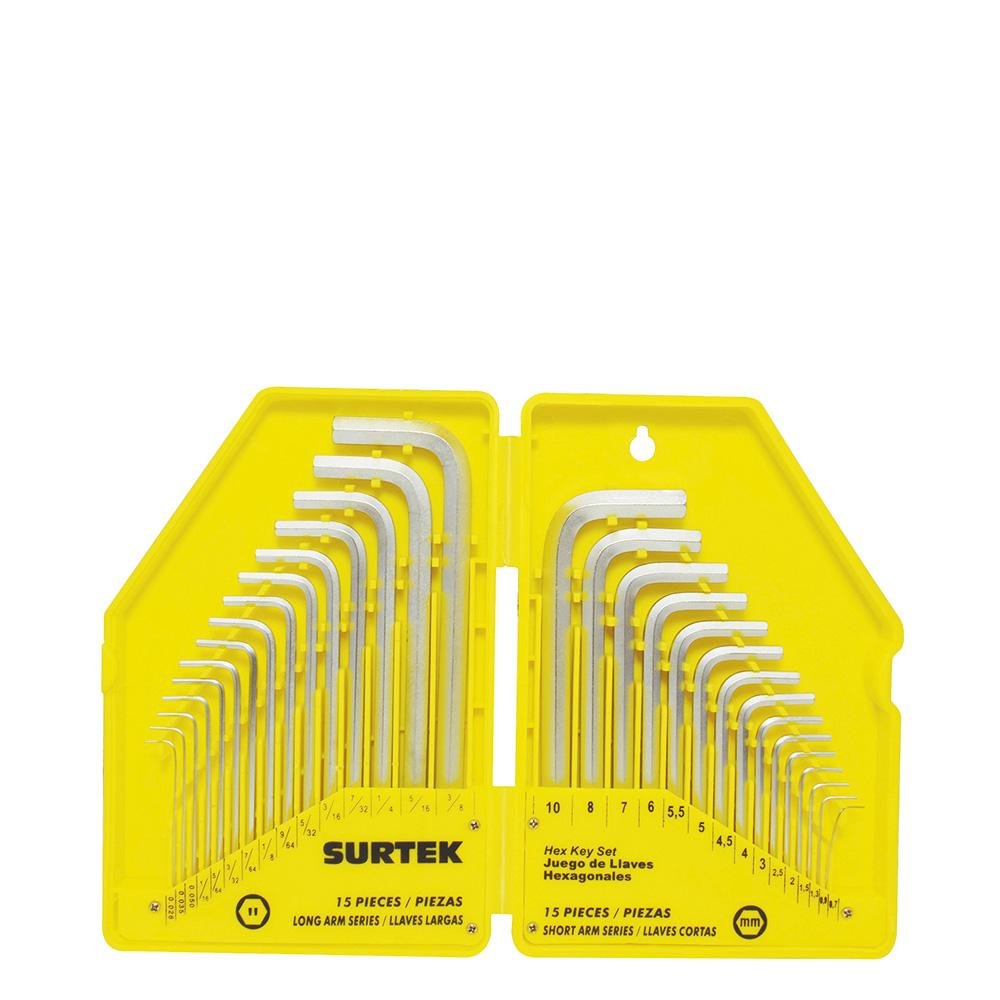 Juego Combinado 30 Llaves Hexagonales "L" en estuche, Surtek. - FERRETERÍA WITZI