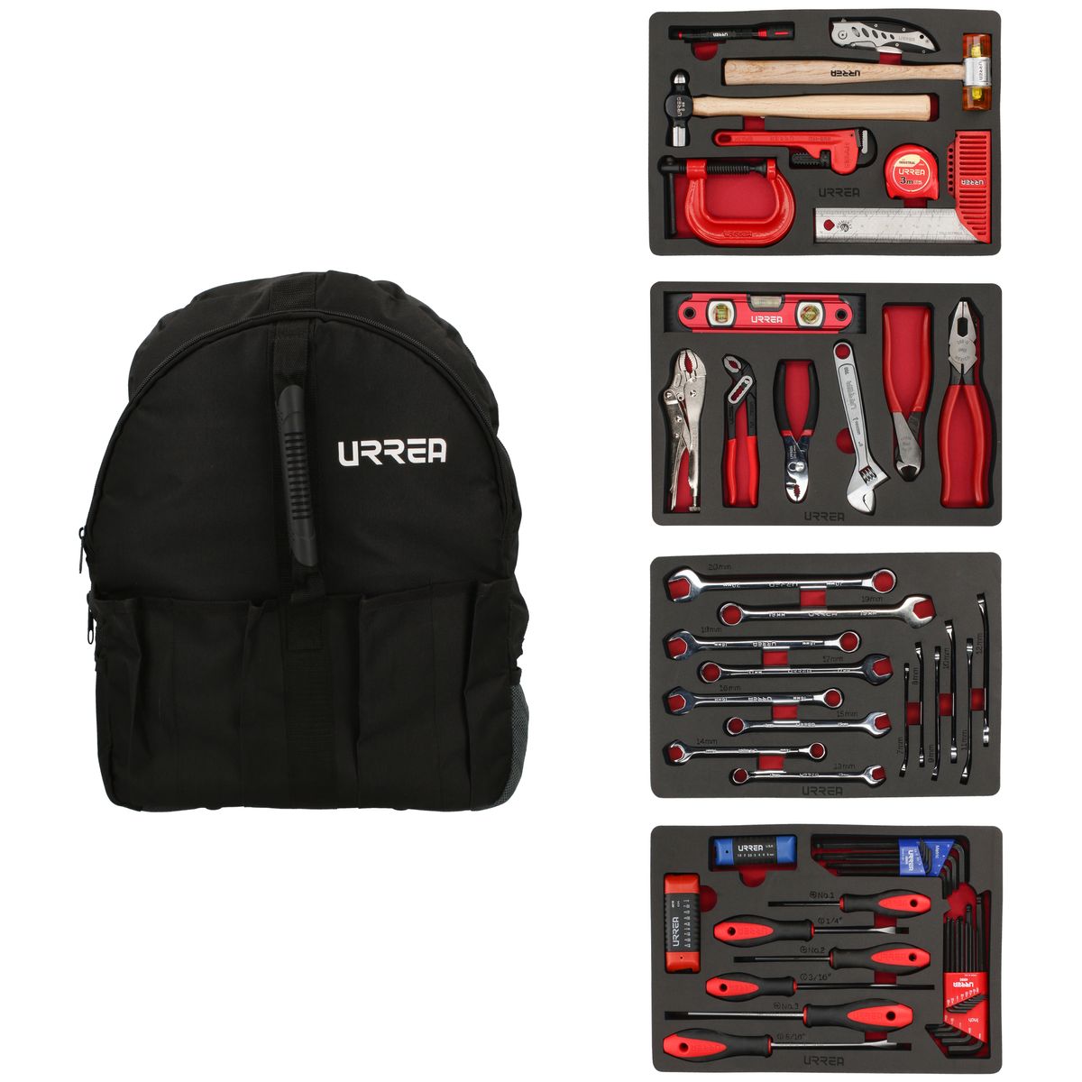 Juego combinado de herramienta, 39 piezas con mochila Urrea - FERRETERÍA WITZI