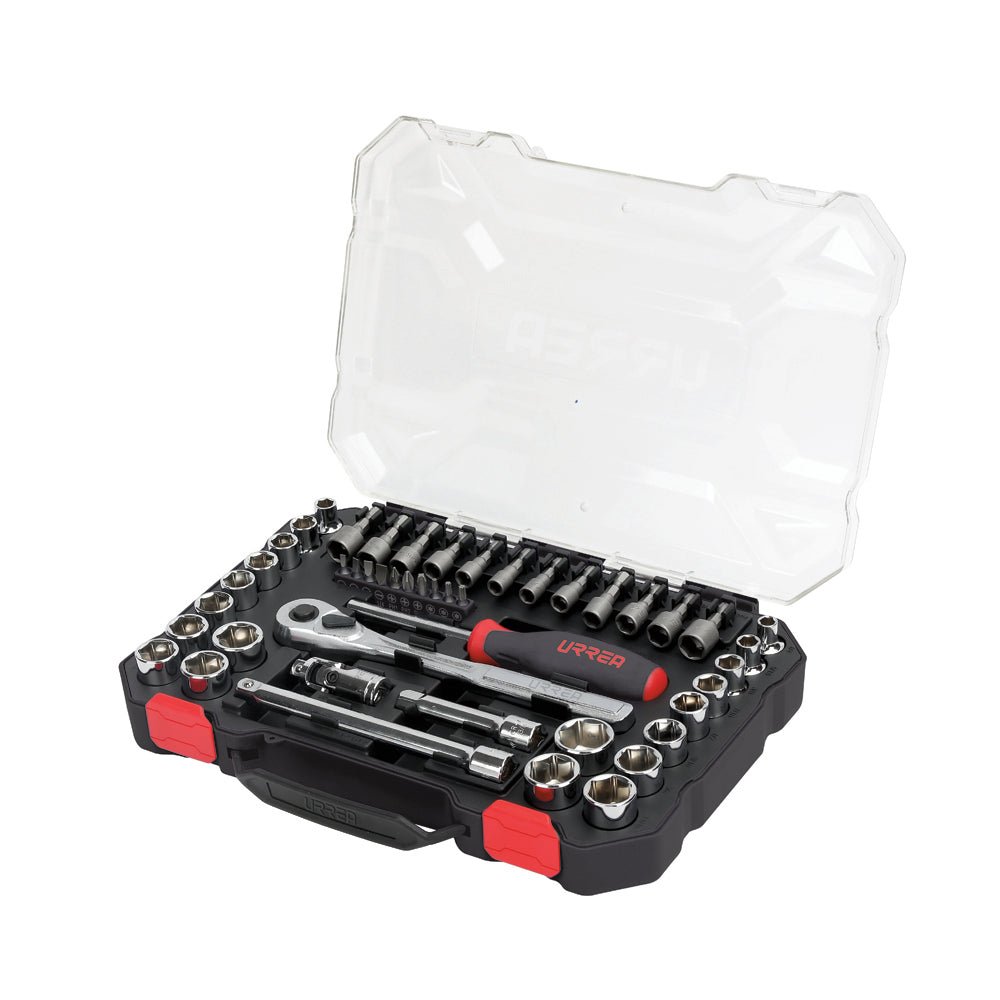 Juego dados y accesorios combinados 47pz 3/8 Caja display Urrea. - FERRETERÍA WITZI