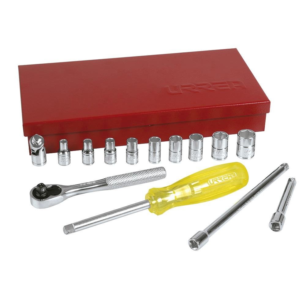 Juego Dados Y Accesorios Cuadro 1/4" Pulgadas 16 Piezas Urrea. - FERRETERÍA WITZI