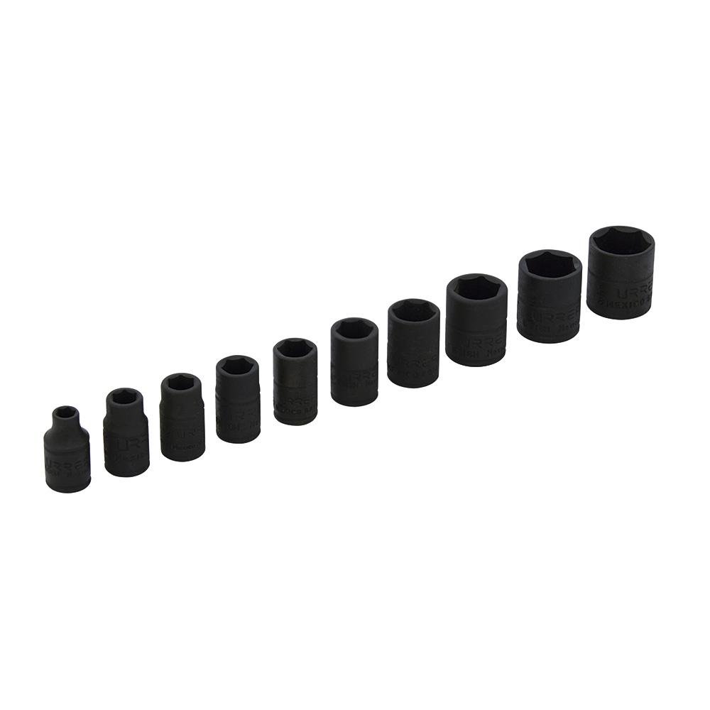 Juego De 10 Dados De Impacto En Pulgadas 1/4" Urrea. - FERRETERÍA WITZI