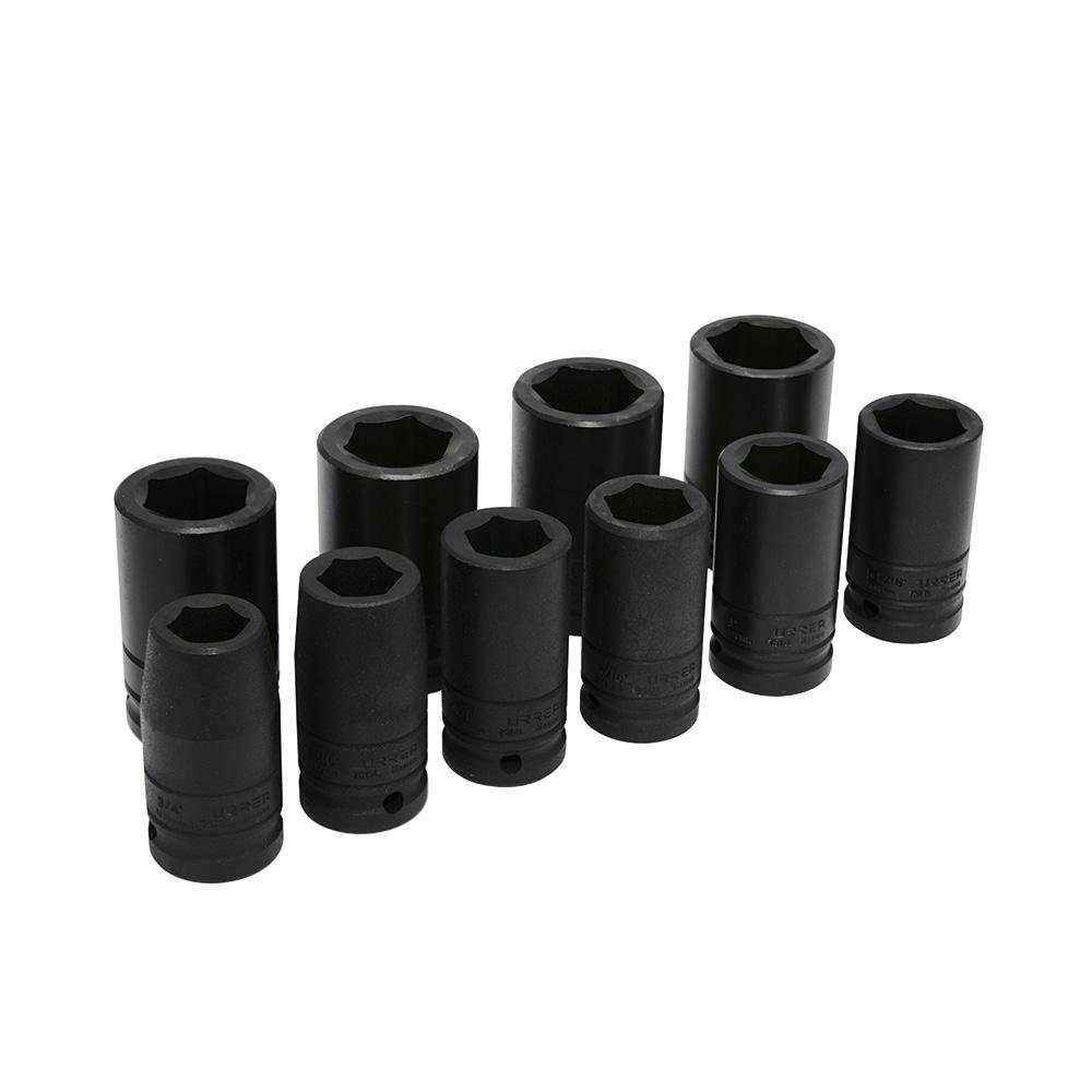 Juego De 10 Dados De Impacto Largo En Pulgadas 3/4" Urrea. - FERRETERÍA WITZI