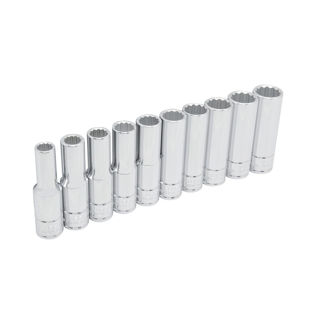 Juego De 10 Dados Largos Métricos Boca 1/2" 12 Puntas Urrea. - FERRETERÍA WITZI