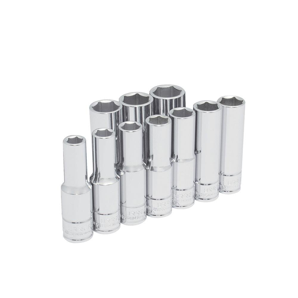 Juego De 10 Dados Largos Métricos Boca 1/2" 6 Puntas Urrea. - FERRETERÍA WITZI