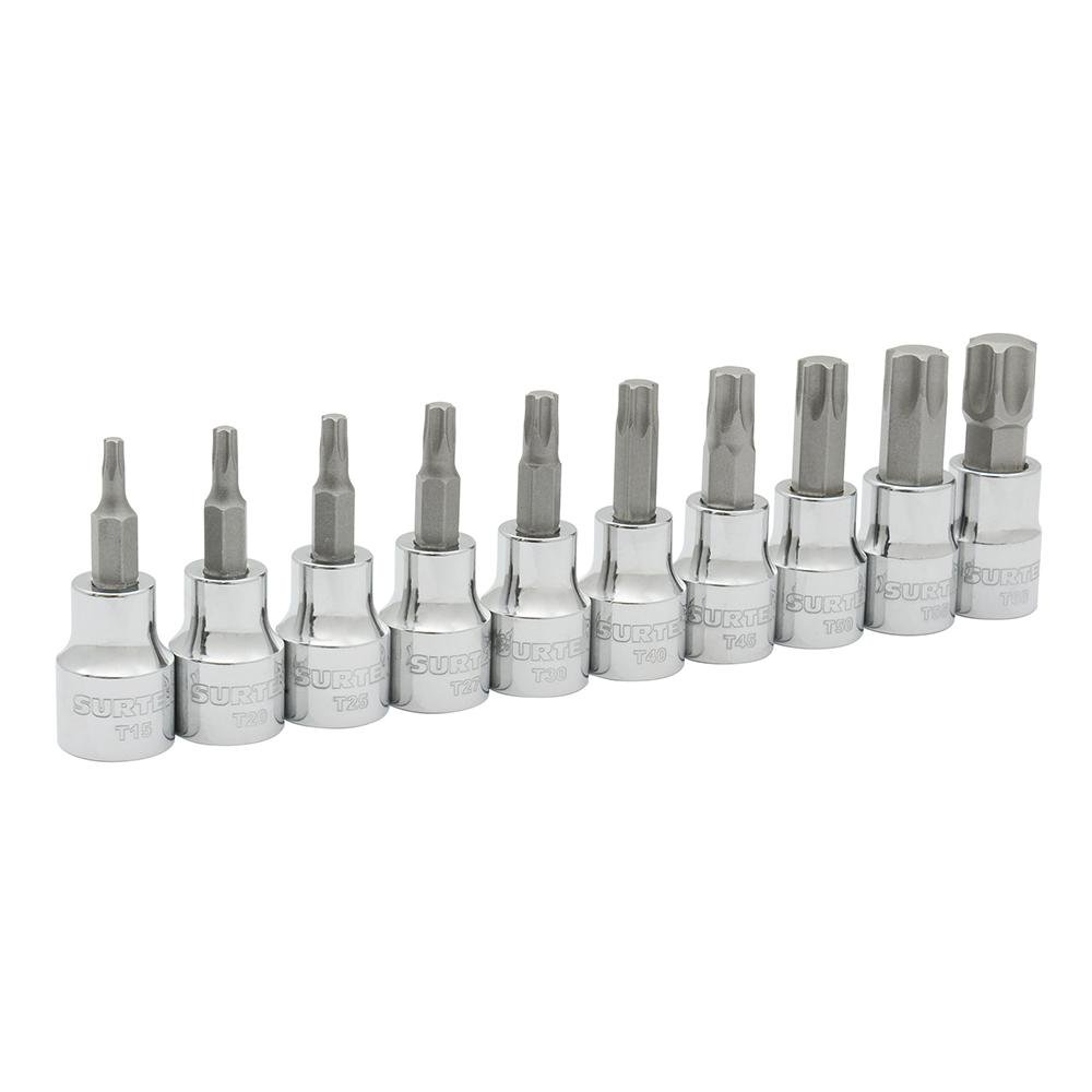 Juego De 10 Dados Punta Hexagonal Métricos 1/4" Surtek. - FERRETERÍA WITZI