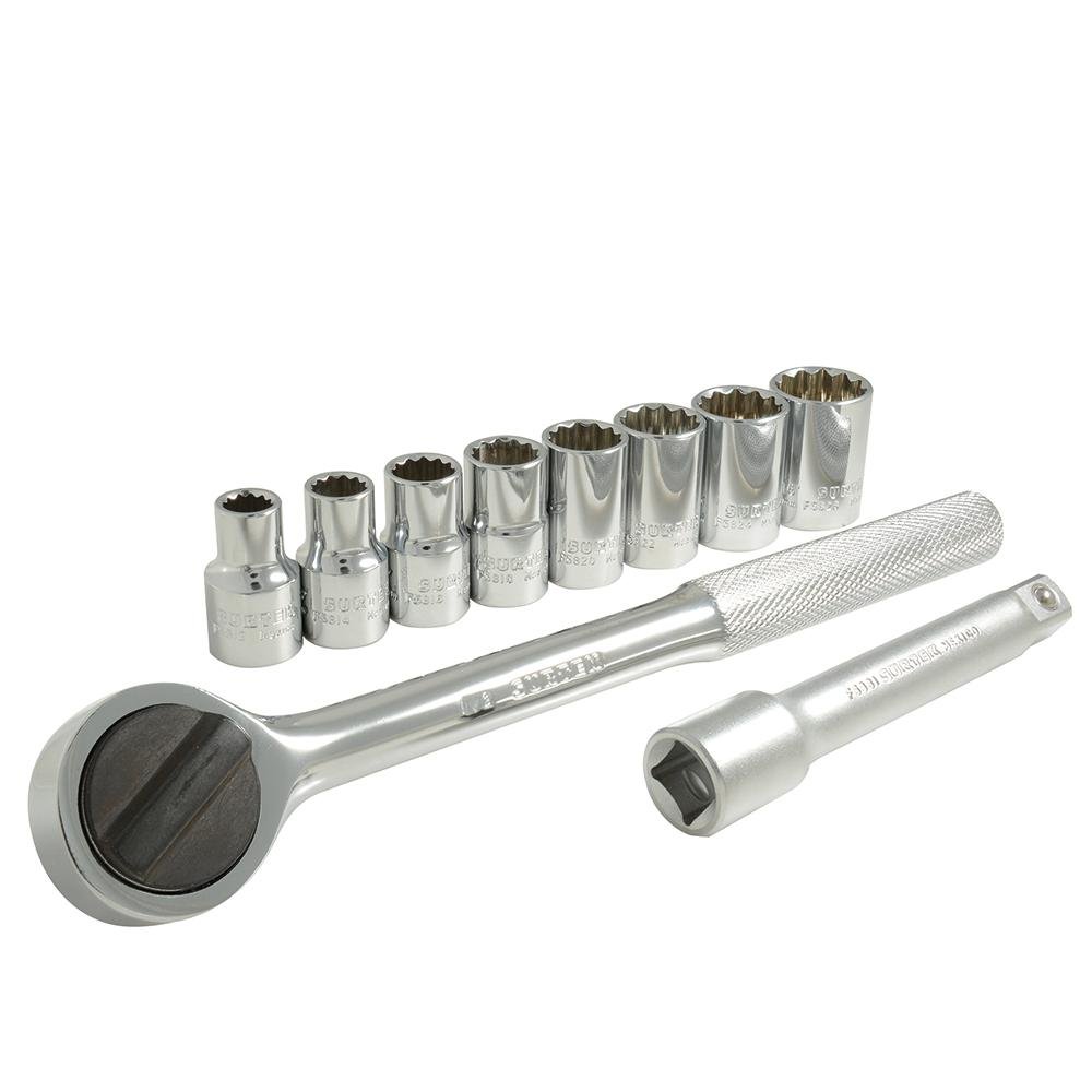 Juego De 10 Dados Y Accesorios En Pulgadas 1/2" Surtek. - FERRETERÍA WITZI