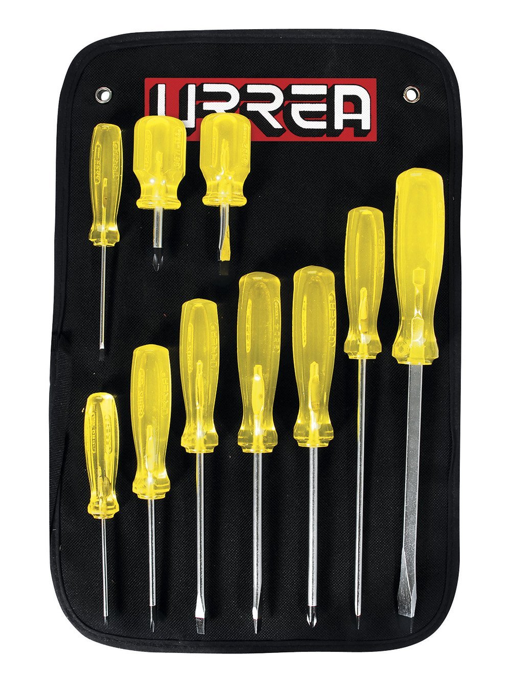 Juego De 10 Destornilladores Ámbar Combinado Urrea. - FERRETERÍA WITZI