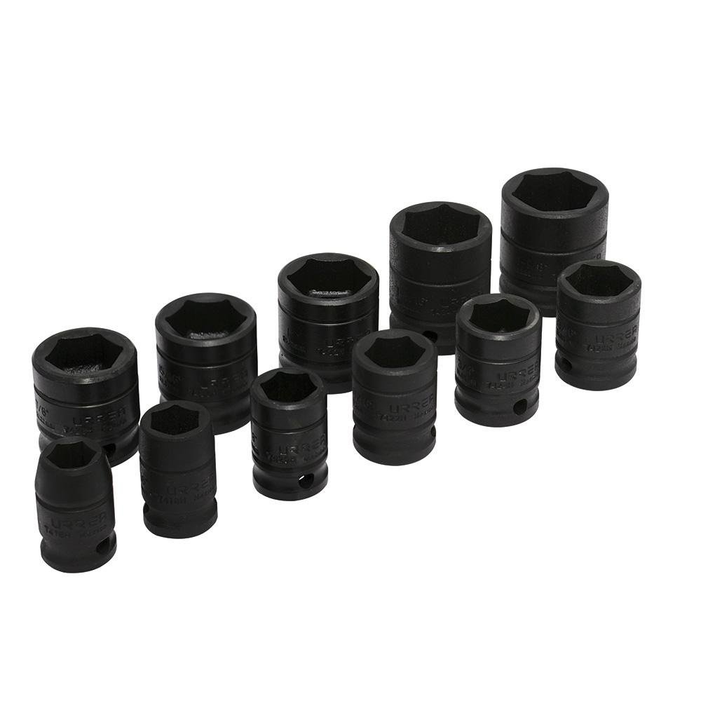 Juego De 11 Dados De Impacto En Pulgadas 1/2" 6 Puntas Urrea. - FERRETERÍA WITZI