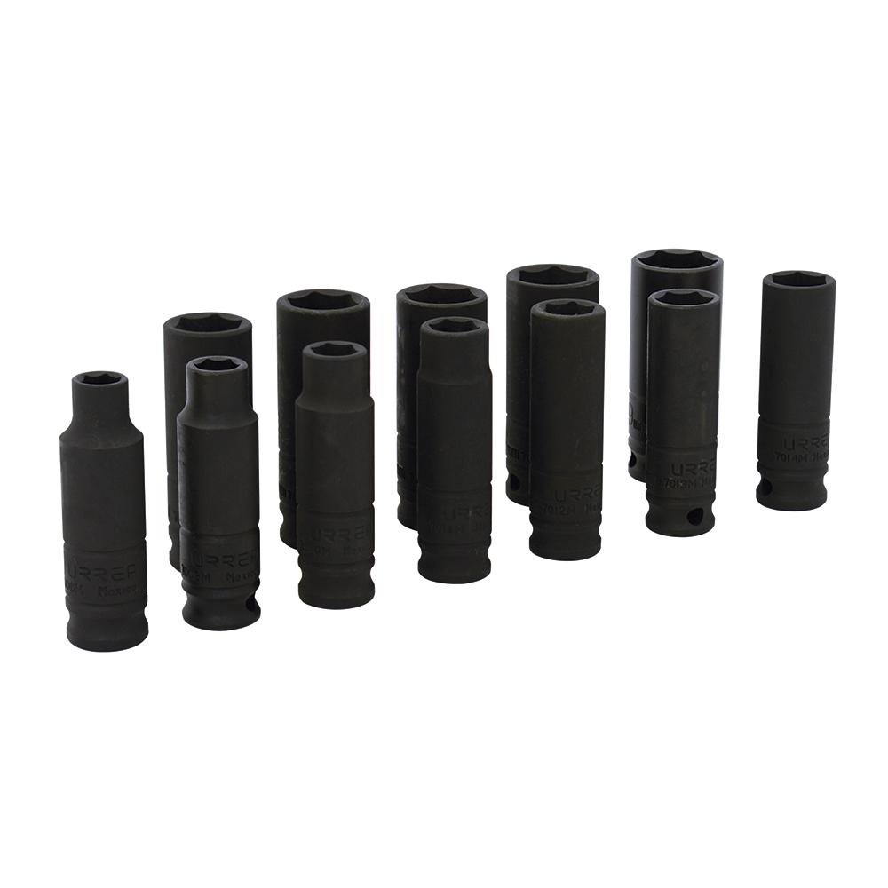 Juego De 11 Dados De Impacto Largos Métricos 3/8" Urrea. - FERRETERÍA WITZI