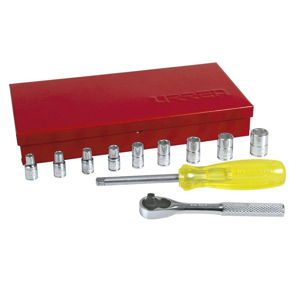Juego De 12 Dados Y Accesorios En Pulgadas 1/4" Urrea. - FERRETERÍA WITZI
