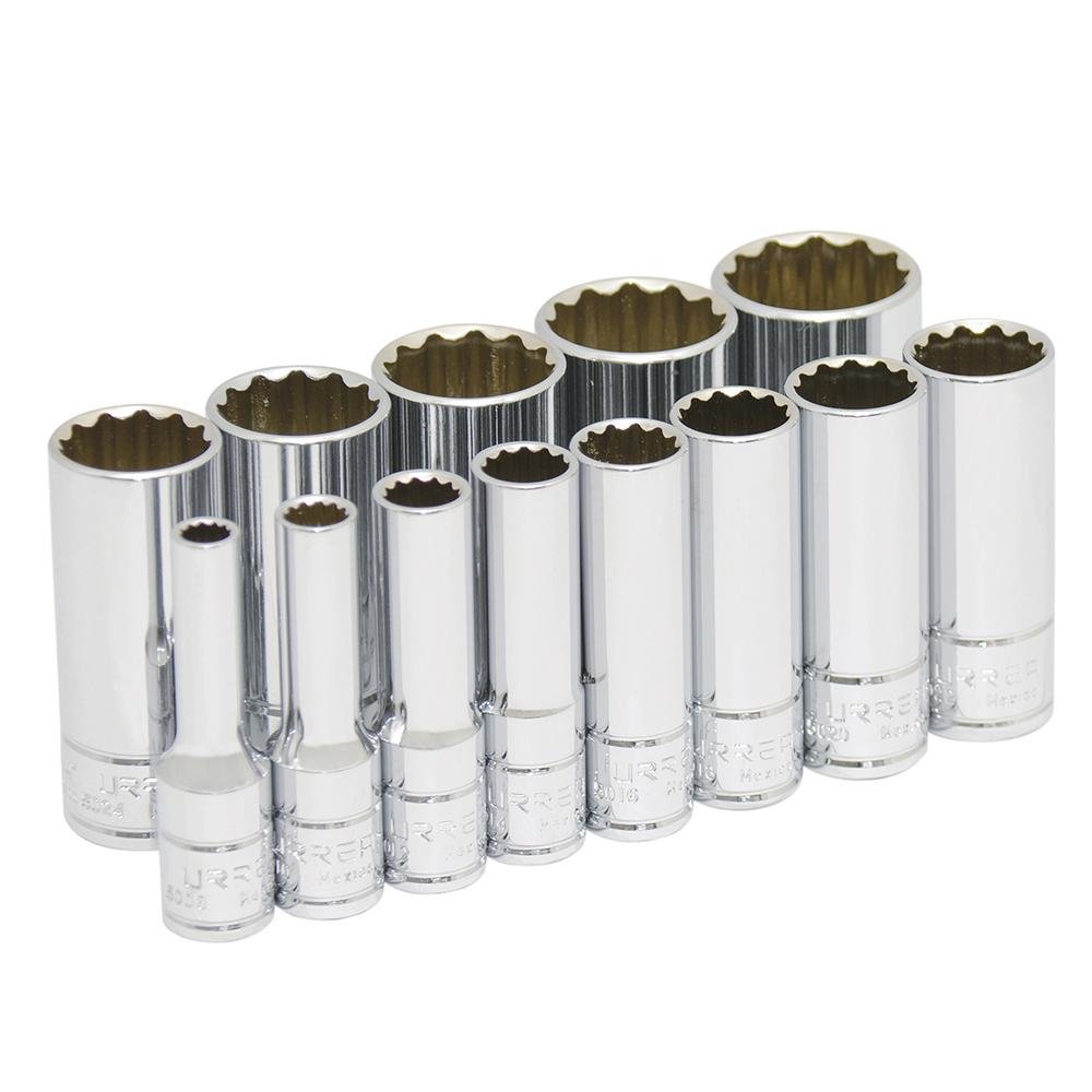 Juego De 13 Dados Largos En Pulgadas 3/8" Urrea. - FERRETERÍA WITZI