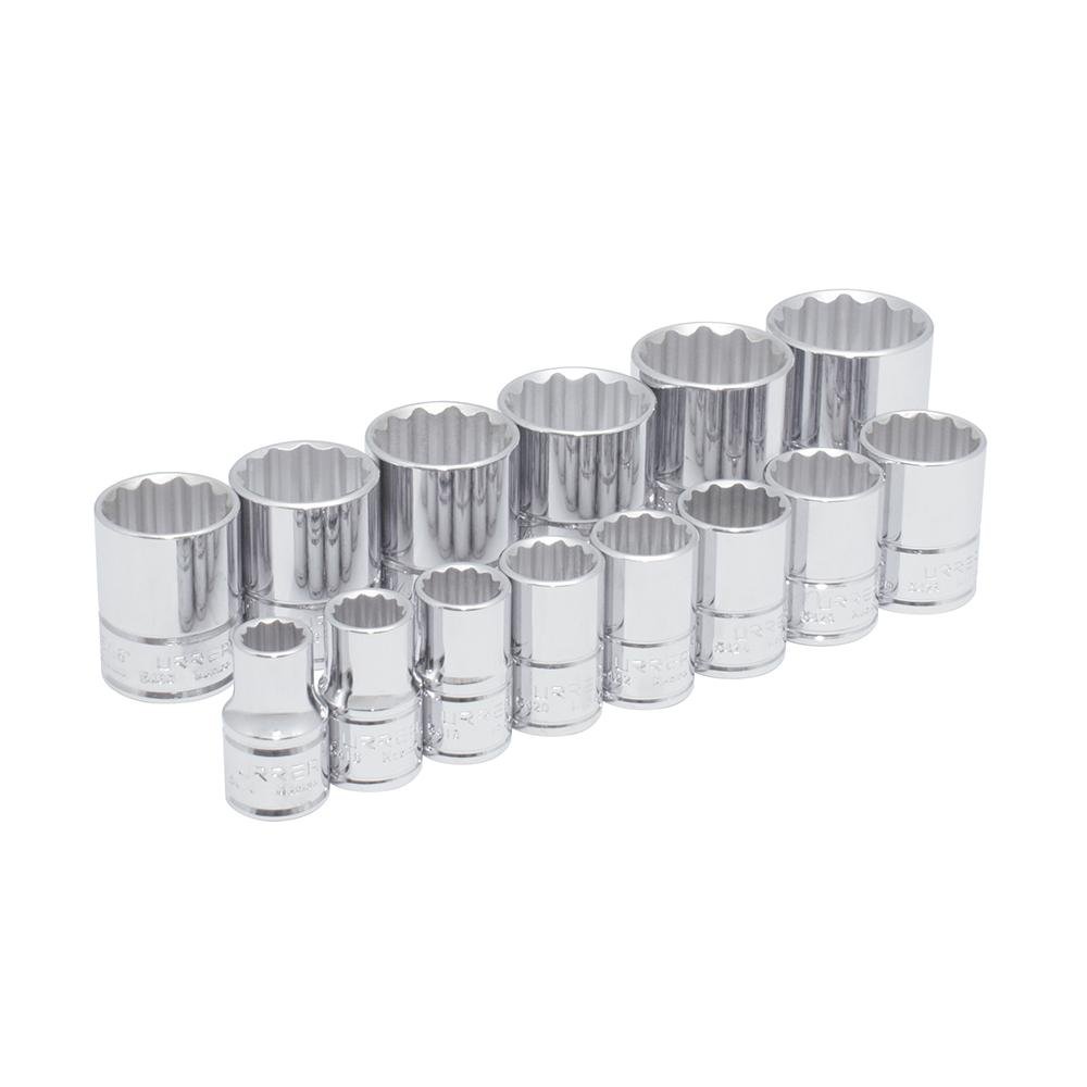 Juego De 14 Dados En Pulgadas 1/2" Caja Plástica Urrea. - FERRETERÍA WITZI