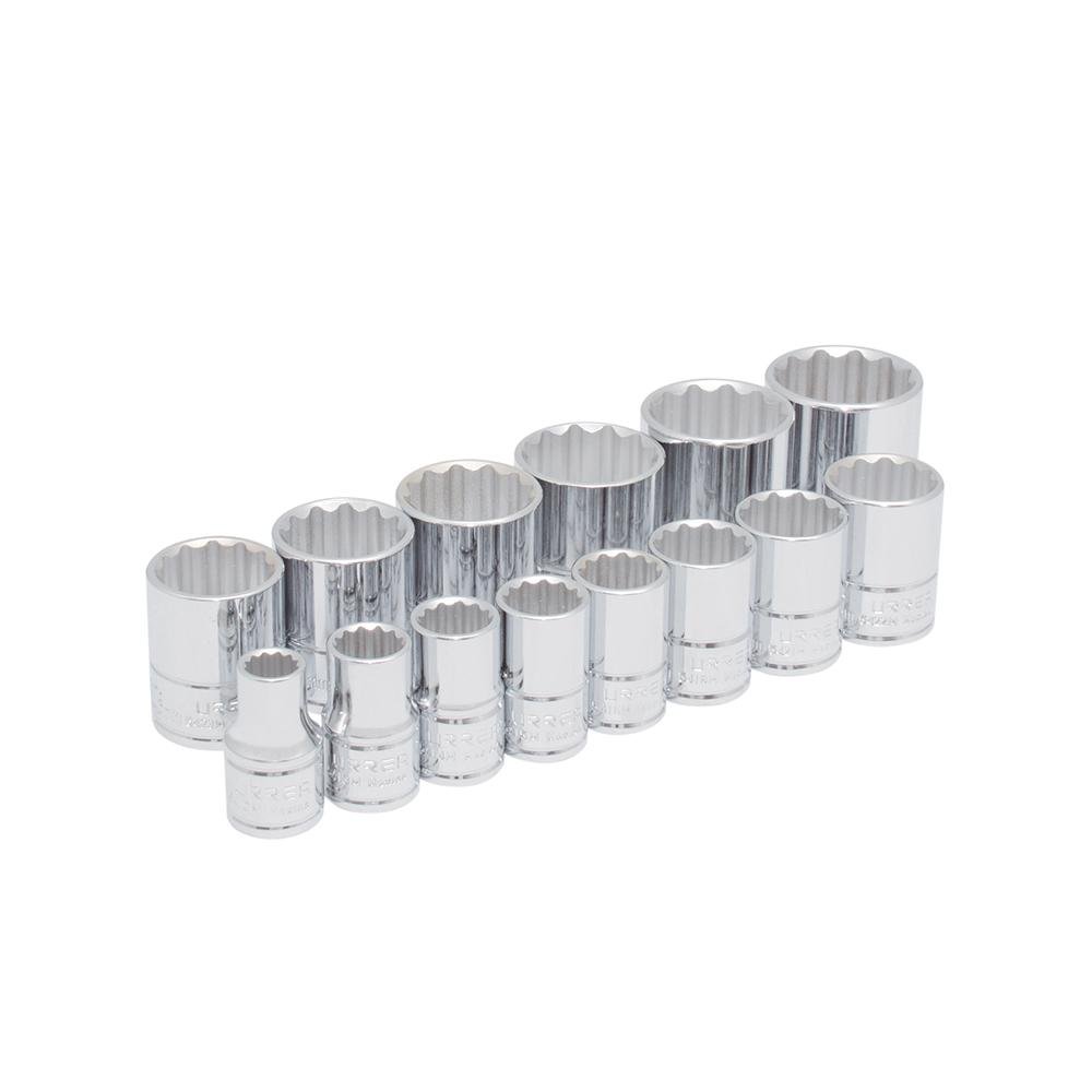 Juego De 14 Dados Métricos 1/2" En Caja Plástica Urrea. - FERRETERÍA WITZI