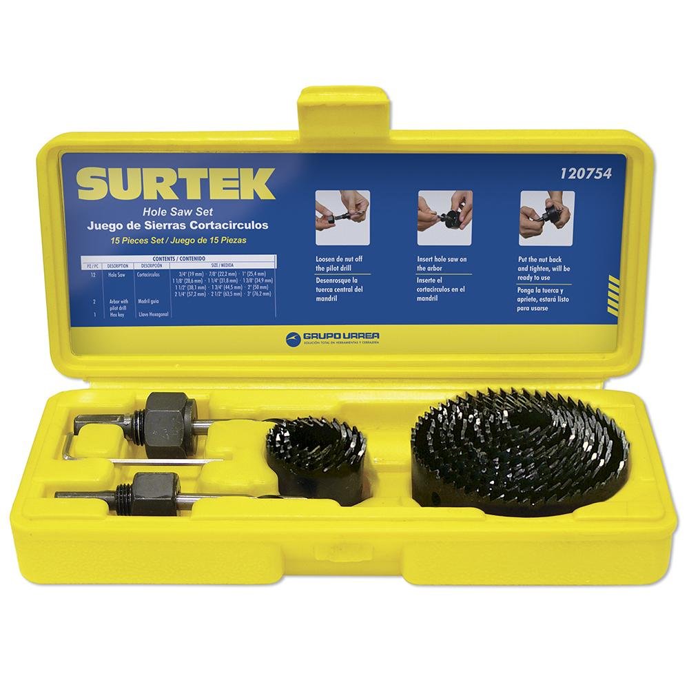 Juego De 15 Corta Círculos Bimetálicos Surtek. - FERRETERÍA WITZI