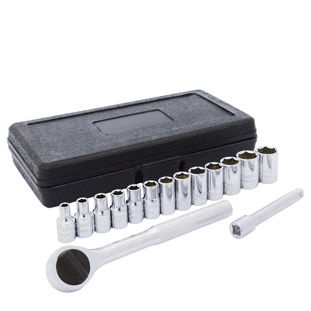 Juego De 15 Dados y Accesorios En Pulgadas 1/4" Surtek. - FERRETERÍA WITZI