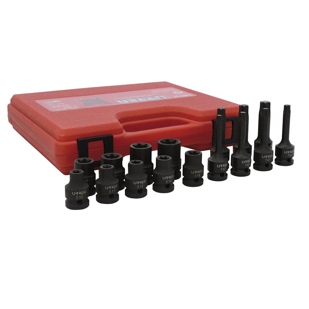 Juego De 16 Dado De Impacto Torx® Y Hembra 1/2" Urrea. - FERRETERÍA WITZI