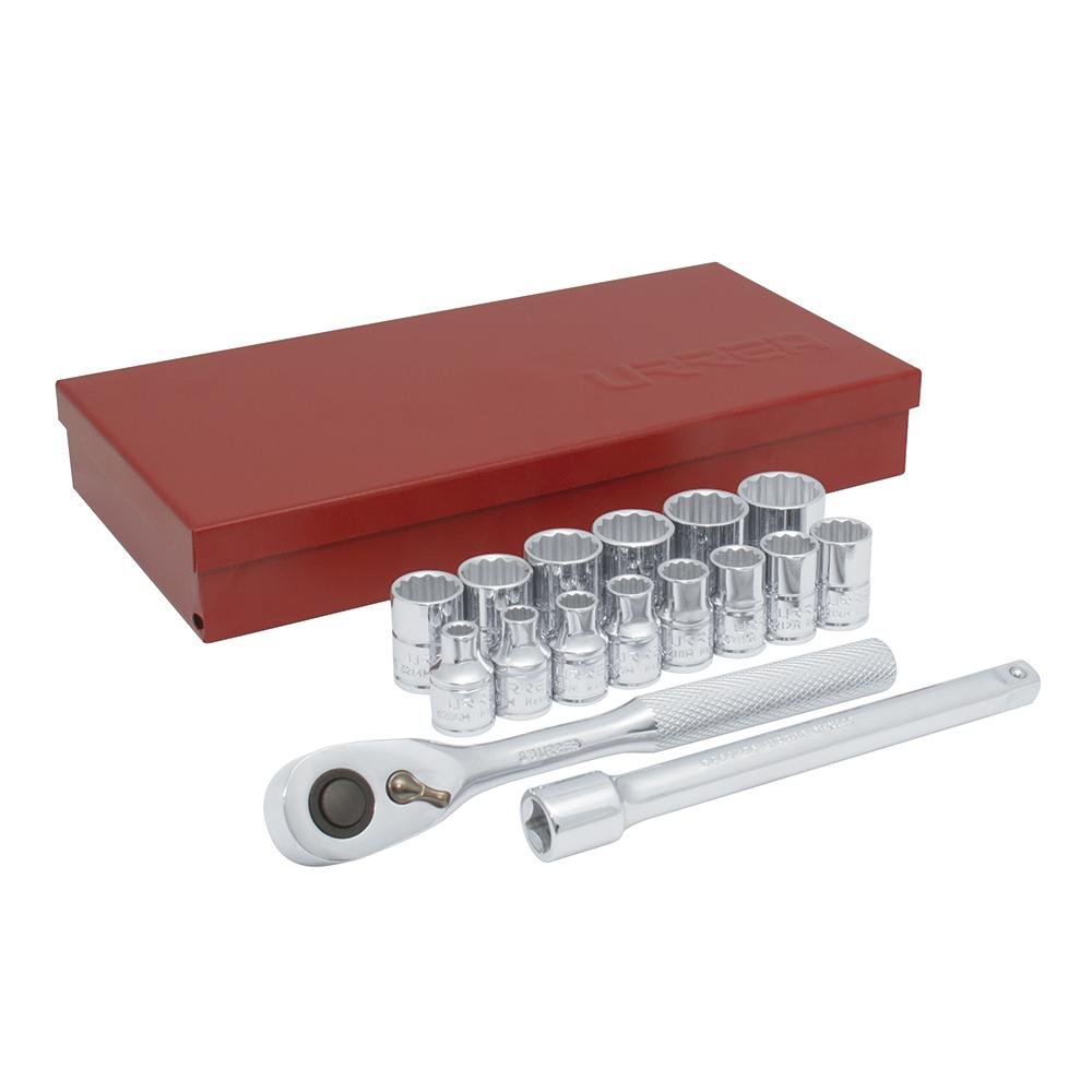 Juego De 17 Dados Y Accesorios 3/8" Urrea. - FERRETERÍA WITZI