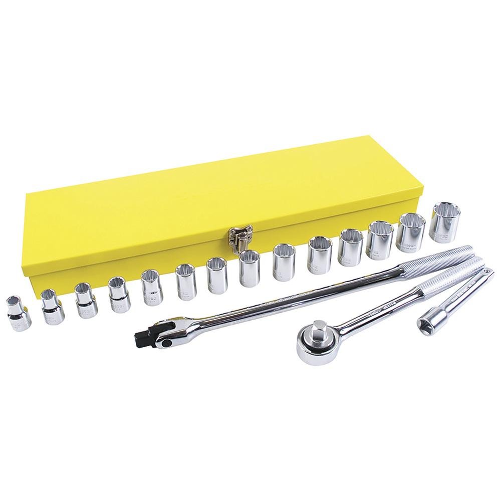 Juego De 17 Dados Y Accesorios Métricos 1/2" Caja Metálica Surtek. - FERRETERÍA WITZI