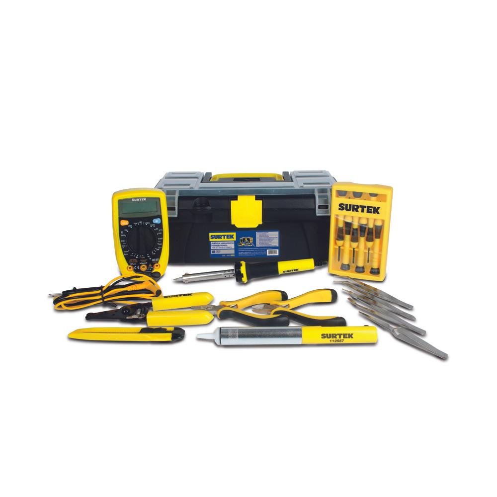 Juego De 18 Herramientas Para Electrónica, Surtek - FERRETERÍA WITZI