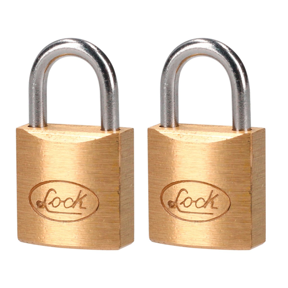 Juego de 2 candados de latón cortos 20 mm, llave estándar Lock - FERRETERÍA WITZI