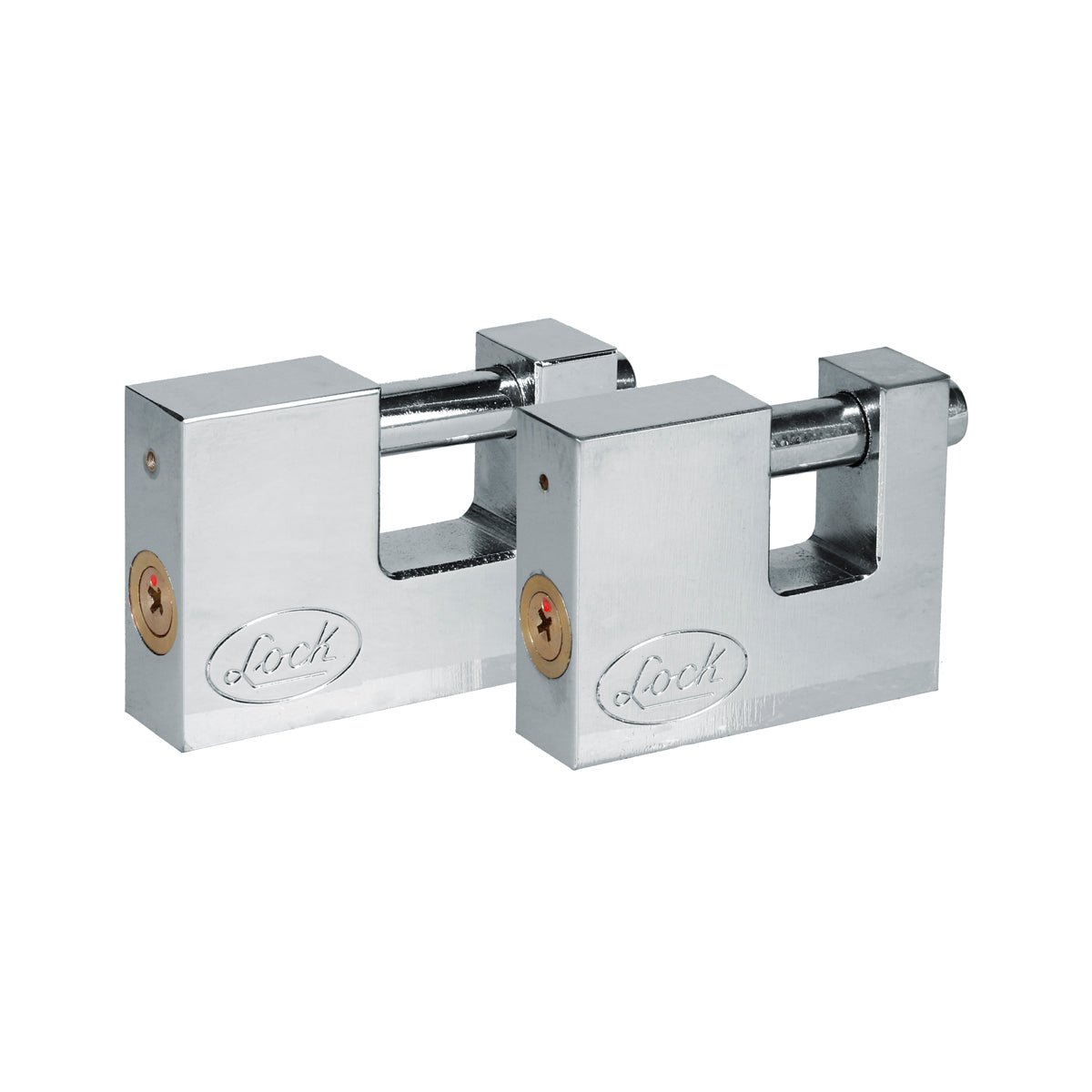 Juego de 2 candados para cortina cromo 80mm Lock - FERRETERÍA WITZI
