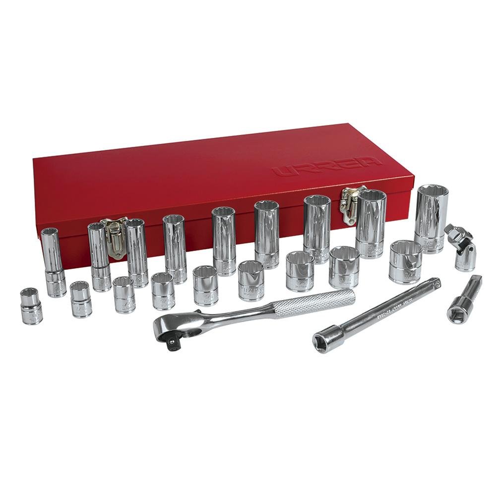 Juego De 23 Dados Y Accesorios 3/8" Urrea. - FERRETERÍA WITZI