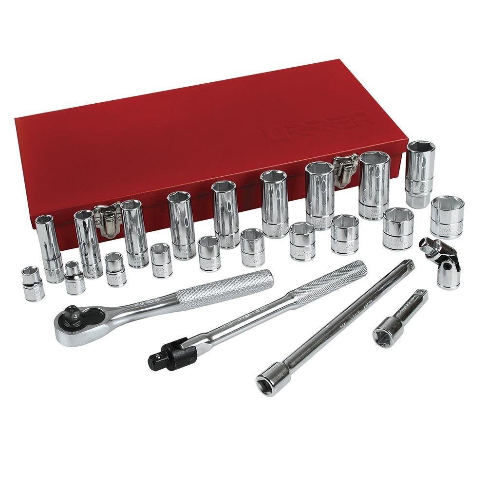 Juego De 25 Dados Y Accesorios 3/8" Urrea. - FERRETERÍA WITZI