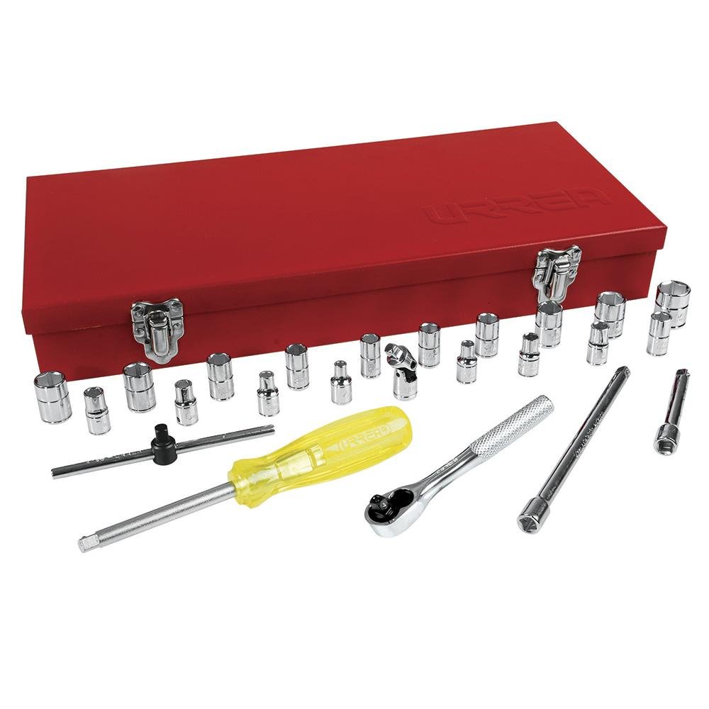 Juego De 25 Dados Y Accesorios Combinados 1/4" Urrea. - FERRETERÍA WITZI
