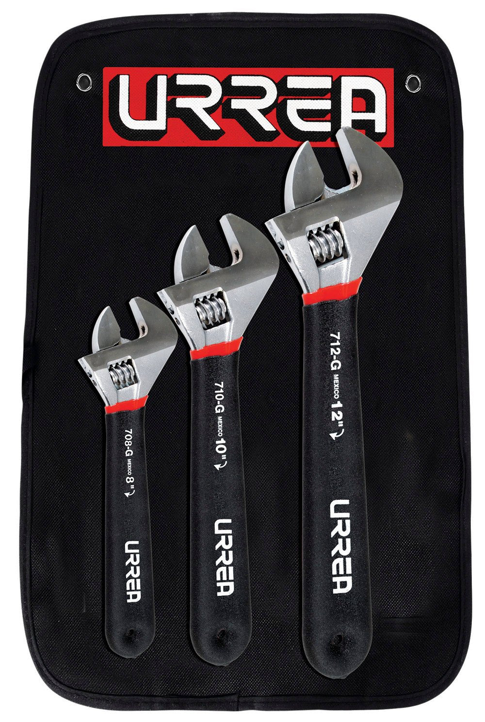 Juego de 3 llaves ajustable rubber grip Urrea. - FERRETERÍA WITZI